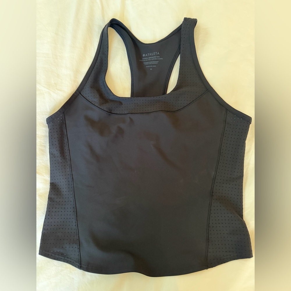Athleta Black Interval Perforated Tank Top